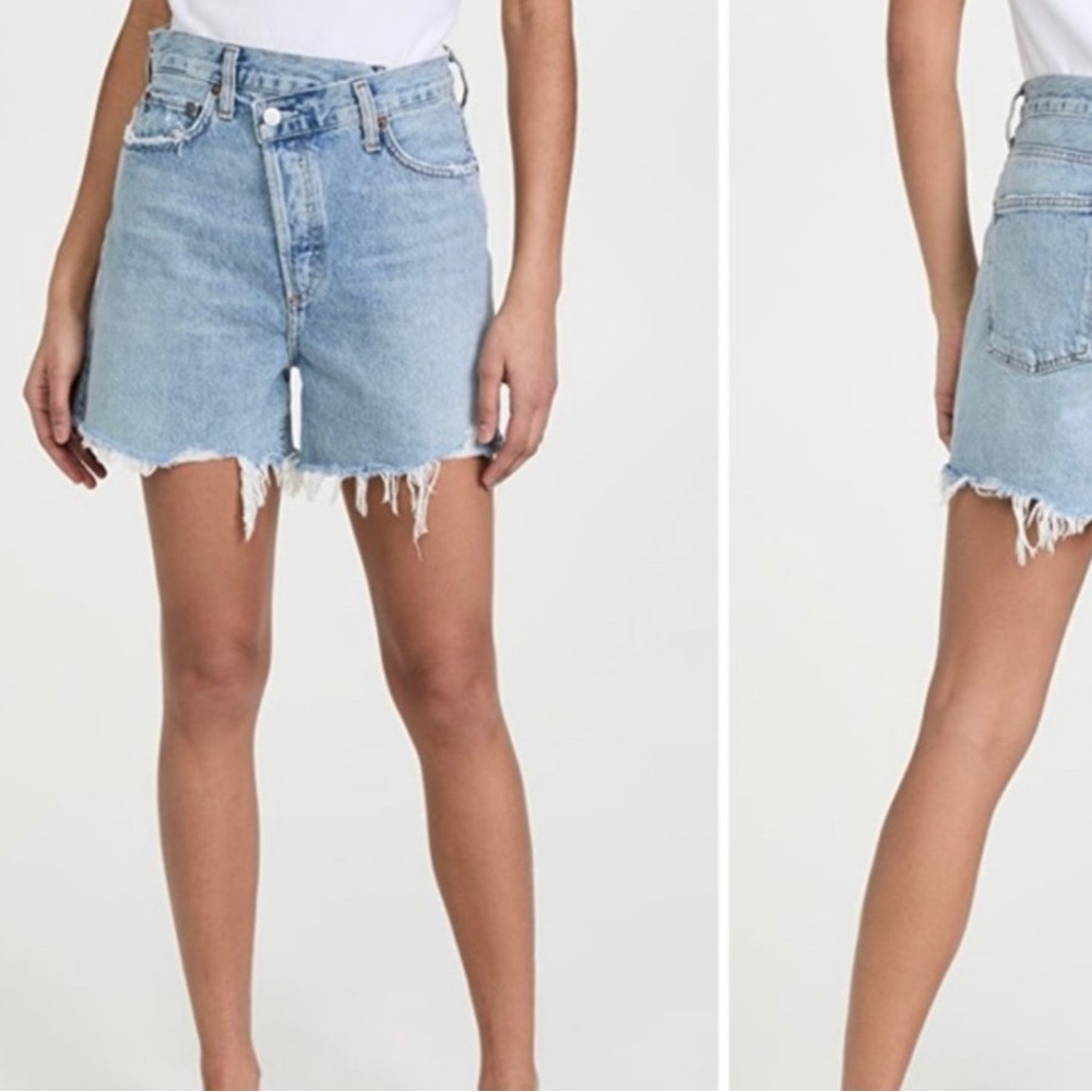 NEW Agolde Criss Cross Short in Momentum High Waisted Jean Women’s 33